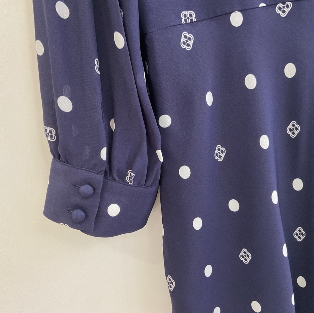 LK Bennett Enya Contrast Long Sleeve Silk Maxi Dress - Picture 12 of 13